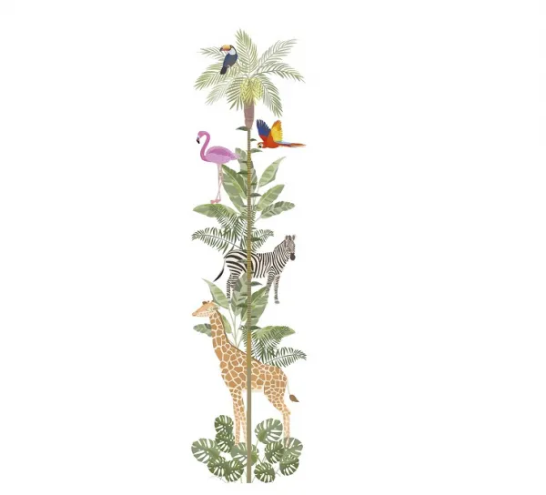 Umývateľná detská tapeta meter TROPICKÉ ZVIERATÁ na stenu Zvoľte rozmer: 18 cm x 270 cm