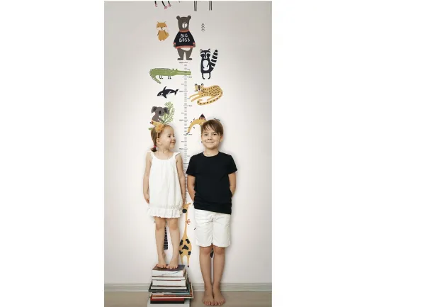 Detský nástenný meter SVET ZVIERAT z vinylu Zvoľte rozmer: 53 cm x 270 cm