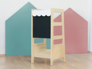 Benlemi Multifunkčná učiaca veža DETSKÝ OBCHODÍK 4v1 s kriedovou tabuľou Zvoľte farbu: Biela