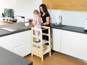 Benlemi Multifunkčná učiaca veža DETSKÝ OBCHODÍK 4v1 s kriedovou tabuľou Zvoľte farbu: Biela