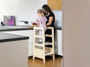 Benlemi Multifunkčná učiaca veža DETSKÝ OBCHODÍK 4v1 s kriedovou tabuľou Zvoľte farbu: Biela