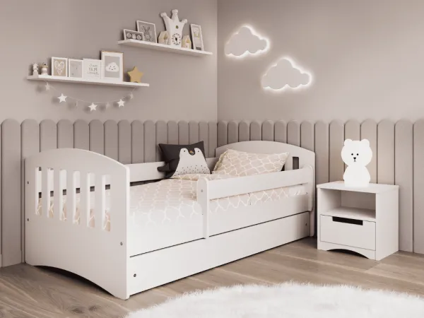 Kocot kids Detská posteľ Classic I biela, varianta 80x140, se šuplíky, s matrací