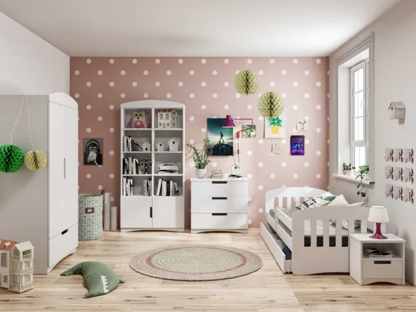 Kocot kids Detská posteľ Classic I biela, varianta 80x140, se šuplíky, s matrací