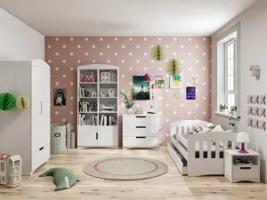 Kocot kids Detská posteľ Classic I biela, varianta 80x140, se šuplíky, s matrací