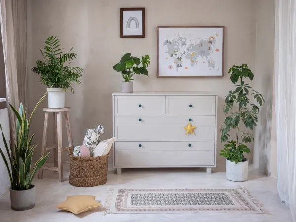 Úložná komoda do detskej izby VINTAGE so šuplíkmi