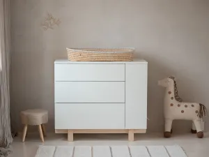 Detská komoda s tromi šuplíkmi a otvoreným regálom BASIC biela