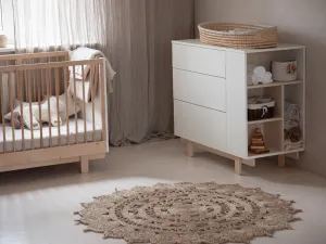 Detská komoda s tromi šuplíkmi a otvoreným regálom BASIC biela