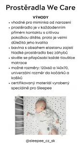Prestieradlo Sleepee We Care do kočíka, košíka a kolísky sivé bodky/pastelová sivá