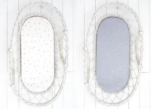 Prestieradlo Sleepee We Care do kočíka, košíka a kolísky sivé bodky/pastelová sivá