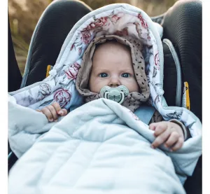 Celoročná zavinovačka do autosedačky pre bábätko PRÍRODA + SIVÁ