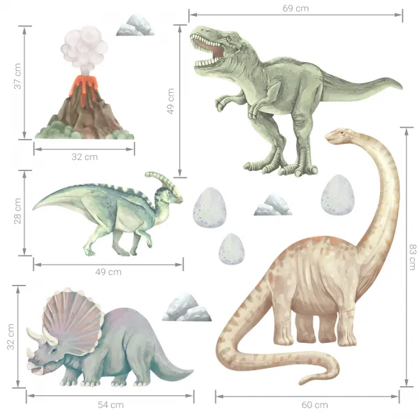 Samolepky na stenu do detskej izby DINOSAURI