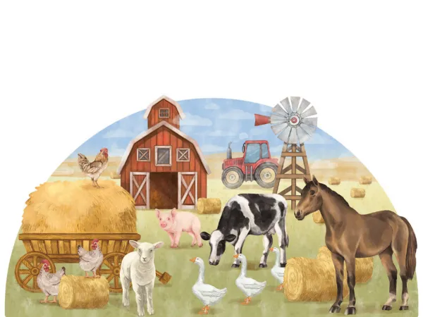 Nástenná samolepka ZVIERATKA NA FARME