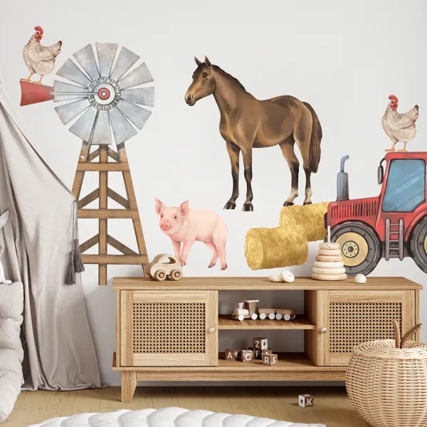 Samolepky na stenu DOMÁCE ZVIERATÁ do detskej izby