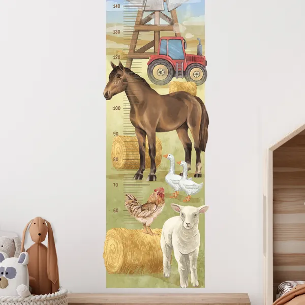 Nástenný samolepiaci meter ZVIERATÁ NA FARME