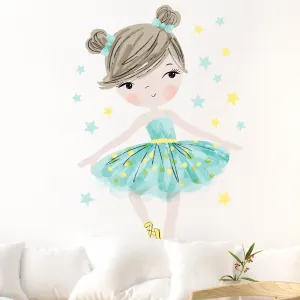 Samolepka na stenu BALETKA do detskej izby modrá