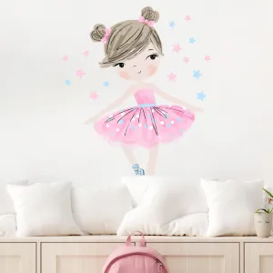 Samolepka na stenu BALETKA do detskej izby ružová
