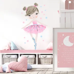 Samolepka na stenu BALETKA do detskej izby ružová