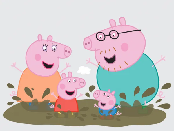 Samolepka do detskej izby PRASIATKO PEPPA a jej rodina