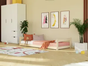 Benlemi Nízke postele SAFE 2v1 pre dve deti Zvoľte farbu: Nelakovaná, Zvoľte rozmer: 90x180 cm