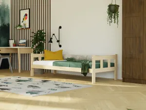 Benlemi Jednolôžko s čelami FENCE 2v1 z dreva Zvoľte farbu: Nelakovaná, Zvoľte rozmer: 80x200 cm