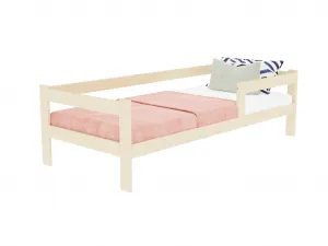 Benlemi Jednolôžková posteľ z dreva SAFE 5v1 so zábranou Zvoľte farbu: Biela, Zvoľte rozmer: 120x200 cm, Zvoľte zábranu: S otvoreným vstupom