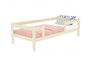 Benlemi Jednolôžková posteľ z dreva SAFE 5v1 so zábranou Zvoľte farbu: Biela, Zvoľte rozmer: 120x200 cm, Zvoľte zábranu: S otvoreným vstupom