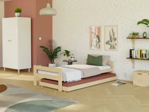 Benlemi Drevená výsuvná prístelka SLEEP pod posteľ na kolieskach Zvoľte farbu: Biela, Zvoľte rozmer: 80x190 cm (pod posteľ 80x200 cm), Zvoľte typ: Pr…