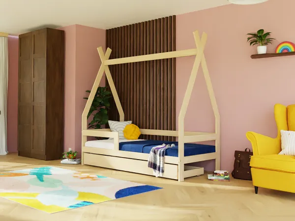 Benlemi Úložný drevený šuplík STORAGE pod posteľ na kolieskach Zvoľte farbu: Biela, Zvoľte variantu: Pre posteľ FENCE, Zvoľte rozmer: 55x190 cm (pod …