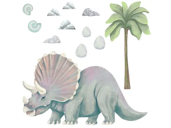 Nálepky na stenu do detskej izby TRICERATOPS