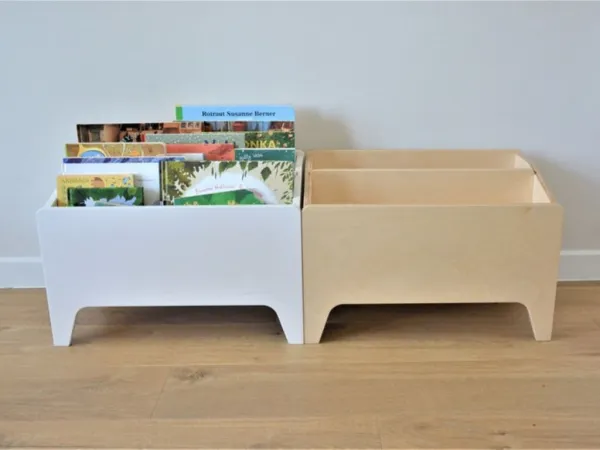 Drevený Montessori regál na knihy a hračky Zvoľte farbu: Nelakovaná