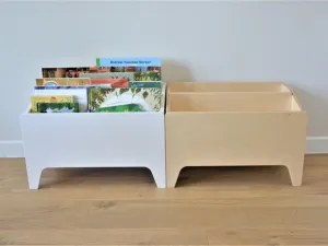 Drevený Montessori regál na knihy a hračky Zvoľte farbu: Nelakovaná