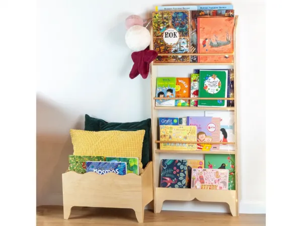 Montessori organizér na knihy do detskej izby Zvoľte farbu: Nelakovaná