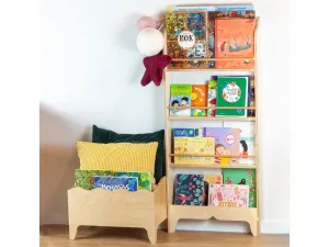 Montessori organizér na knihy do detskej izby Zvoľte farbu: Nelakovaná