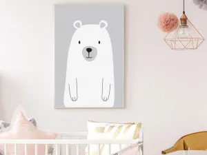 Plagát ĽADOVÝ MEDVEĎ do detskej izby SIVÝ Zvoľte rozmer: 30 x 40 cm
