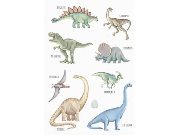 Plagát do detskej izby DINOSAURY Zvoľte rozmer: 20 x 30 cm