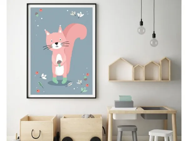 Plagát na stenu VEVERKA do detskej izby Zvoľte rozmer: 20 x 30 cm