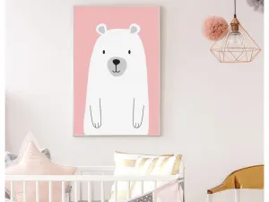 Plagát ĽADOVÝ MEDVEĎ do detskej izby RUŽOVÝ Zvoľte rozmer: 30 x 40 cm