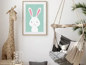 Plagát na stenu KRÁLIK do detskej izby MINTOVÝ Zvoľte rozmer: 30 x 40 cm