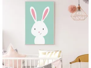 Plagát na stenu KRÁLIK do detskej izby MINTOVÝ Zvoľte rozmer: 30 x 40 cm