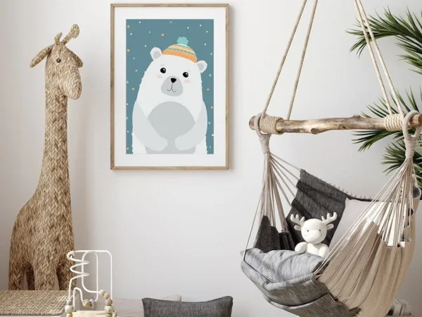 Plagát na stenu POLÁRNY MEDVEĎ do detskej izby Zvoľte rozmer: 30 x 40 cm