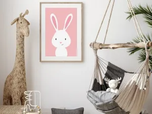 Plagát na stenu KRÁLIK do detskej izby RUŽOVÝ Zvoľte rozmer: 20 x 30 cm