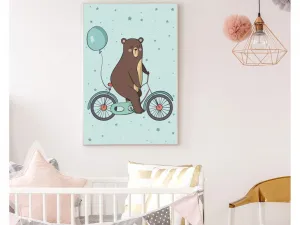 Plagát na stenu MEDVEĎ NA KOLE do detskej izby Zvoľte rozmer: 30 x 40 cm