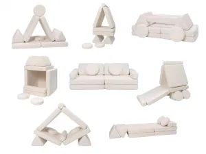 Veľký multifunkčný skladací bunker z bouclé SOFA Zvoľte farbu: Béžová