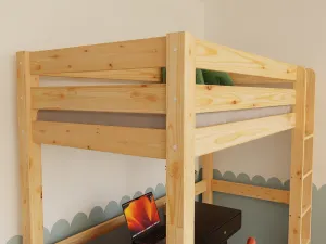 Drevená vyvýšená posteľ MAKALU pre deti 90x200 cm Zvoľte farbu: Biela