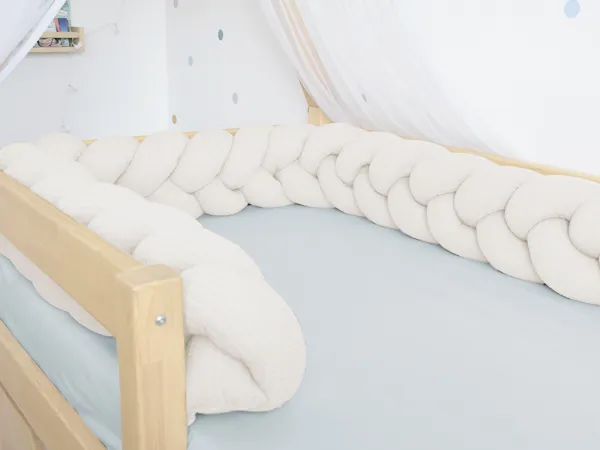 Benlemi Vaflový mantinel pletený do vrkoča z 3 prameňov Zvoľte farbu: Hnedá, Zvoľte rozmer: 350 cm (3,5 metra)