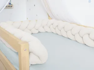 Benlemi Vaflový mantinel pletený do vrkoča z 3 prameňov Zvoľte farbu: Hnedá, Zvoľte rozmer: 350 cm (3,5 metra)
