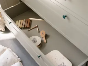 Úložná komoda do detskej izby VINTAGE so šuplíkmi eukalyptová