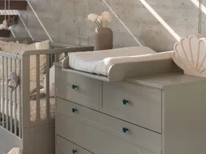 Praktický prebaľovací pult pre bábätko na komodu VINTAGE eukalyptový