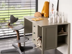Písací stôl so šuplíkmi do detskej izby VINTAGE eukalyptový