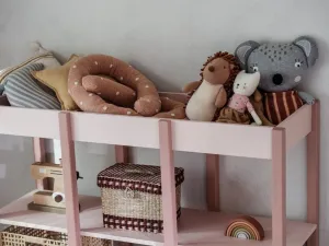 Úložný regál s policami a šuplíkmi TWEENS korálový